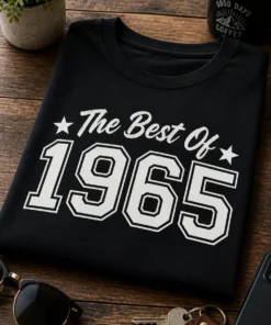 T-Shirt mit dem Spruch ★ The Best Of ★ 1965 im Retro-Geburtstagsdesign für den Jahrgang 1965