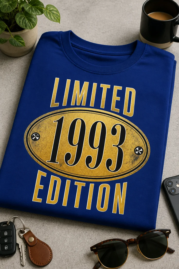 Lustiges T-Shirt für Jahrgang 1993 mit dem Spruch LIMITED 1993 EDITION im Vintage-Stil