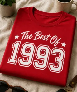 Lustiges T-Shirt für Jahrgang 1993 mit dem Spruch The Best Of 1993 im Retro-Stil