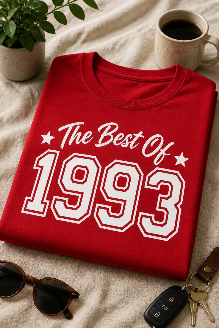 Lustiges T-Shirt für Jahrgang 1993 mit dem Spruch The Best Of 1993 im Retro-Stil