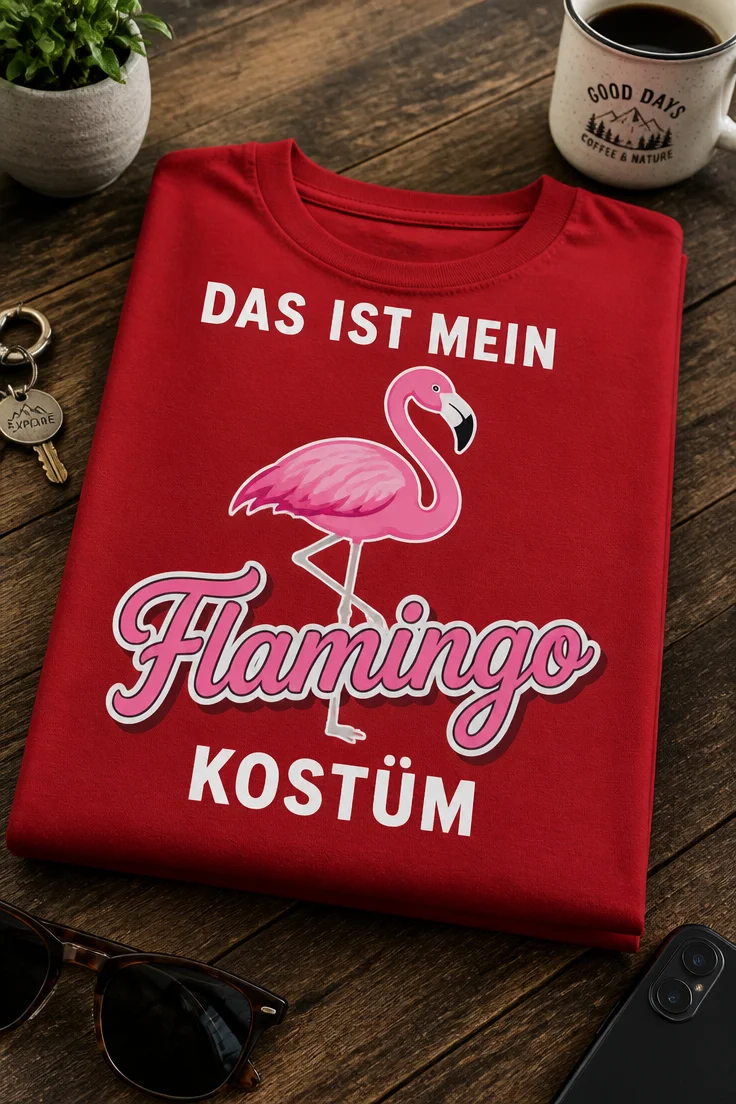 T-Shirt mit Flamingo-Motiv und dem Spruch DAS IST MEIN Flamingo KOSTÜM