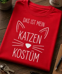 Lustiges Katzen-Shirt mit Spruch DAS IST MEIN KATZEN KOSTÜM und minimalistischem Katzengesicht