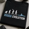 Lustiges T-Shirt für Ruderer mit Evolutionsmotiv und dem Spruch RUDER EVOLUTION