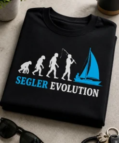 Segler Evolutionsmotiv mit Segelboot und dem Spruch SEGLER EVOLUTION
