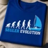 Lustiges T-Shirt für Segler mit Evolutionsmotiv und dem Spruch SEGLER EVOLUTION