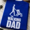 T-Shirt mit THE WALKING DAD und Silhouette eines Vaters mit Kinderwagen