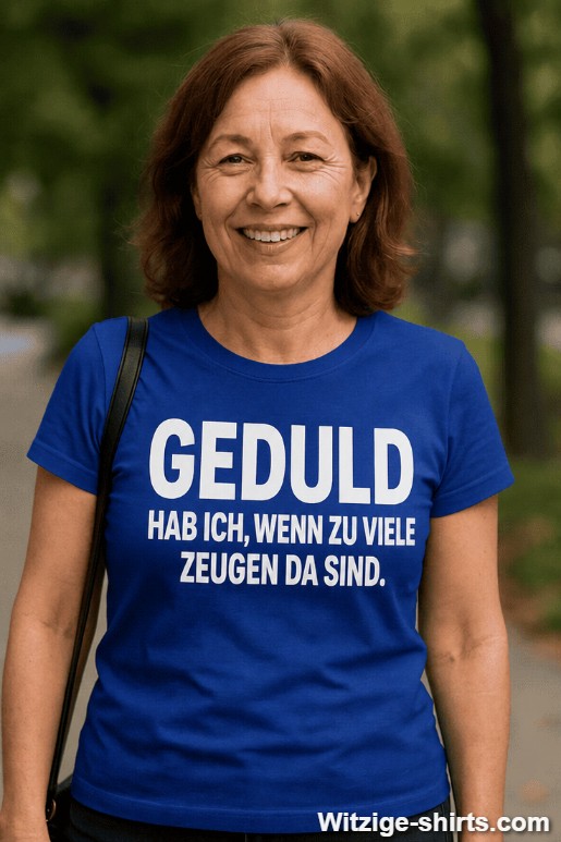 Lustiges T-Shirt Geduld habe ich bei Zeugen