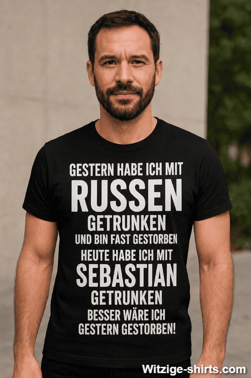 Lustiges T-Shirt Gestern getrunken mit beliebigem Namen