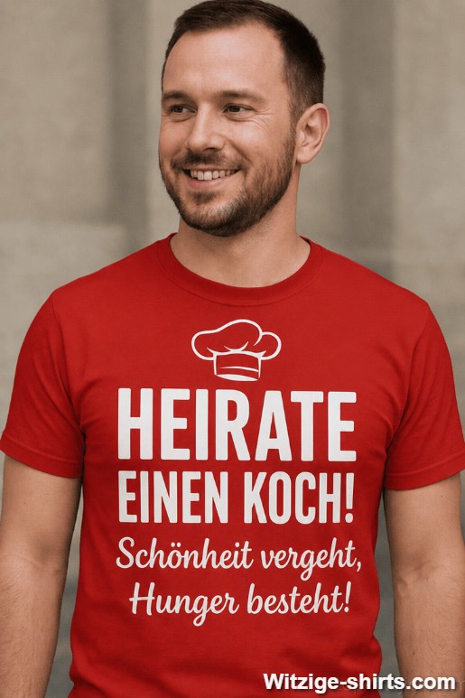 Lustiges T-Shirt Heirate einen Koch