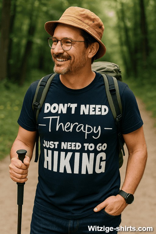 Lustiges T-Shirt Hiking Therapy