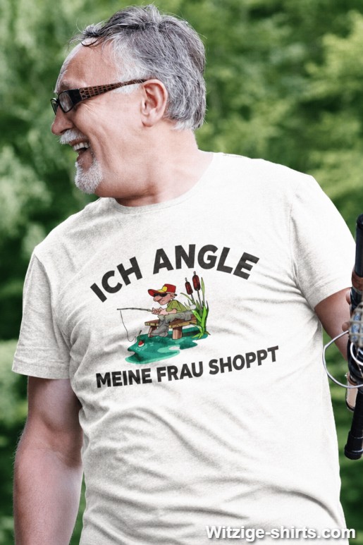 Lustiges T-Shirt Ich angle meine Frau shoppt