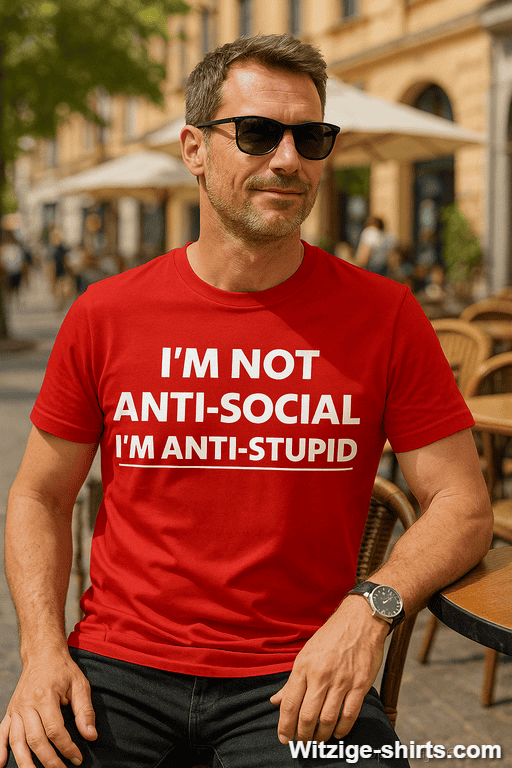 Lustiges T-Shirt i'm not anti-social i'm anti-stupid