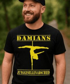 Lustiges T-Shirt Junggesellenabschied Poledance mit beliebigem Namen