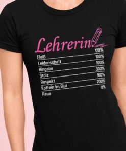 Lustiges T-Shirt Lehrerin Nährwerte