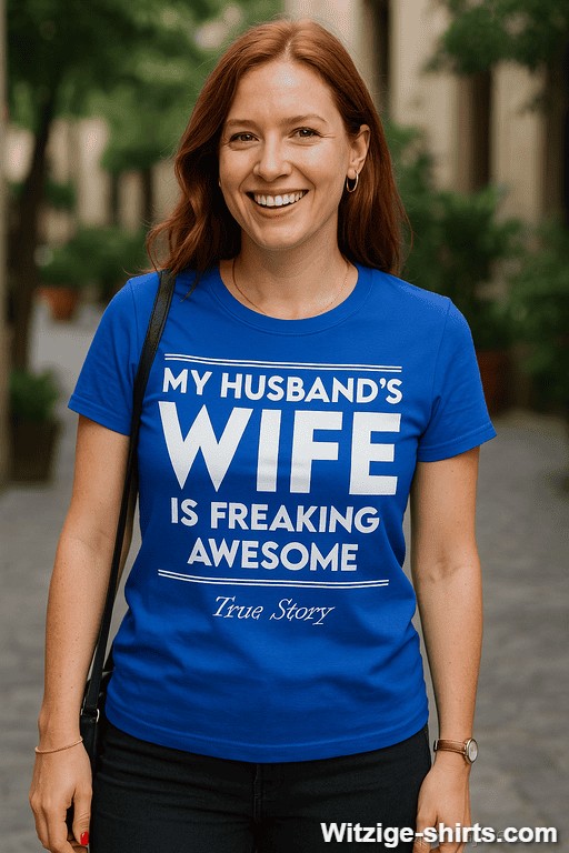 Lustiges T-Shirt My husbands wife is freaking awesome