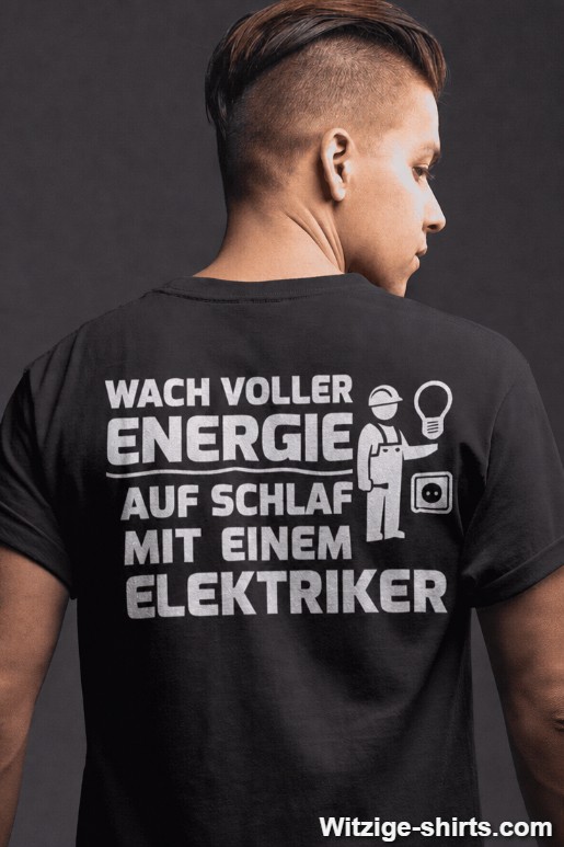 Lustiges T-Shirt Schlaf mit einem Elektriker