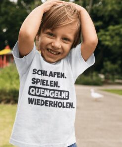 Lustiges T-Shirt Schlafen Spielen Quengeln Wiederholen