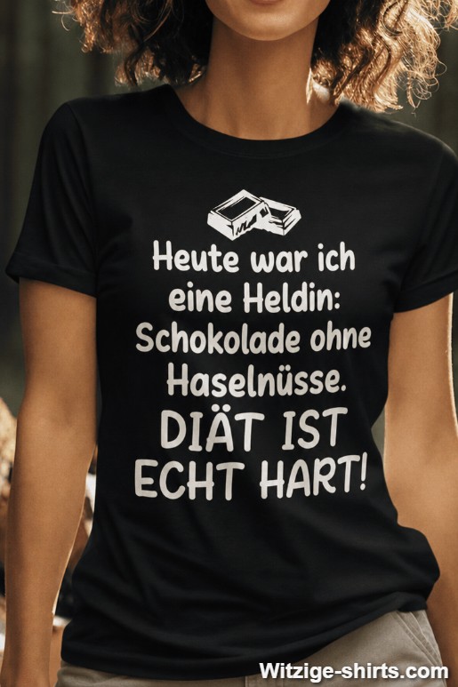 Lustiges T-Shirt Schokolade ohne Haselnüsse Diät