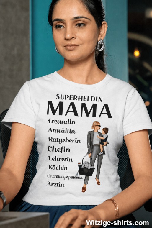 Lustiges T-Shirt Superheldin Mama