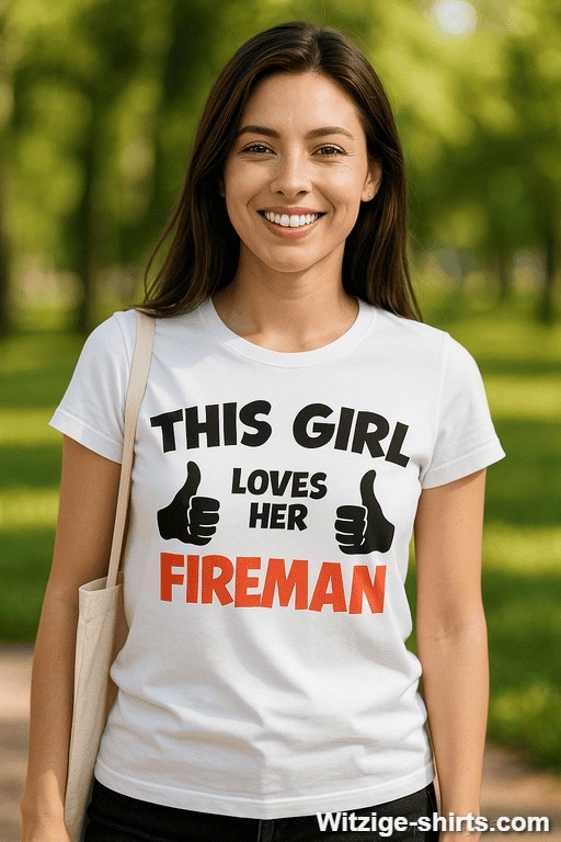 Lustiges T-Shirt this girl loves her fireman