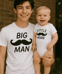 Lustiges T-Shirt und Body Set Big Man Little Man