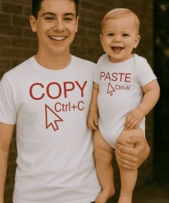 Lustiges T-Shirt und Body Set Copy Paste