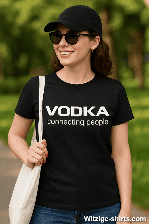 Lustiges T-Shirt Vodka Connecting People