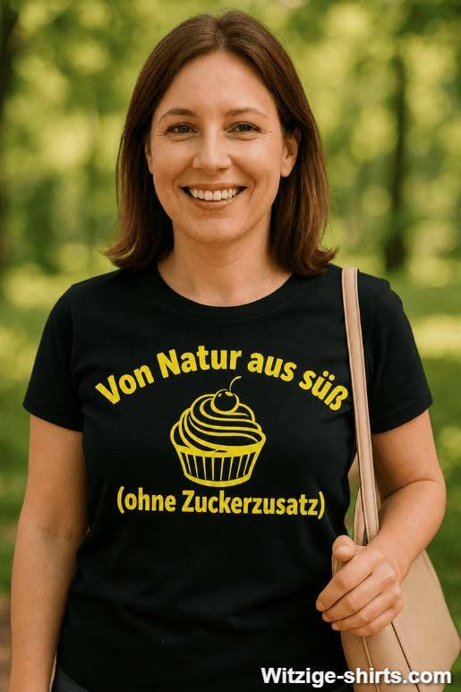Lustiges T-Shirt Von Natur aus süß ohne Zuckerzusatz
