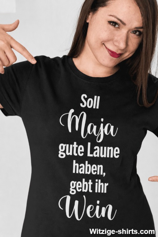 Lustiges T-Shirt Wein gute Laune mit beliebigem Namen