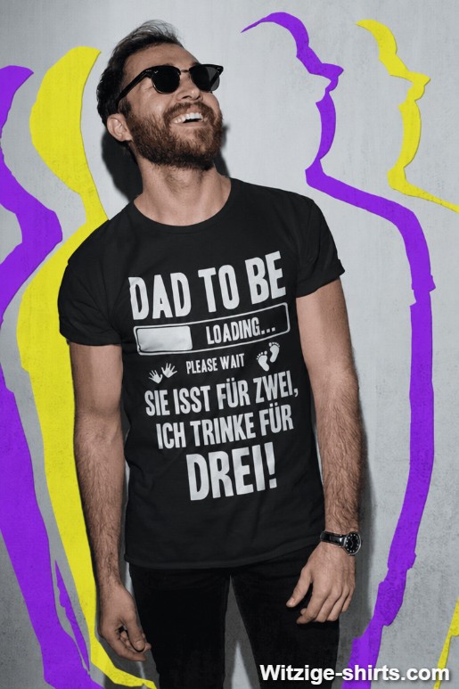 Lustiges T-Shirt werdender Papa ich trinke für drei