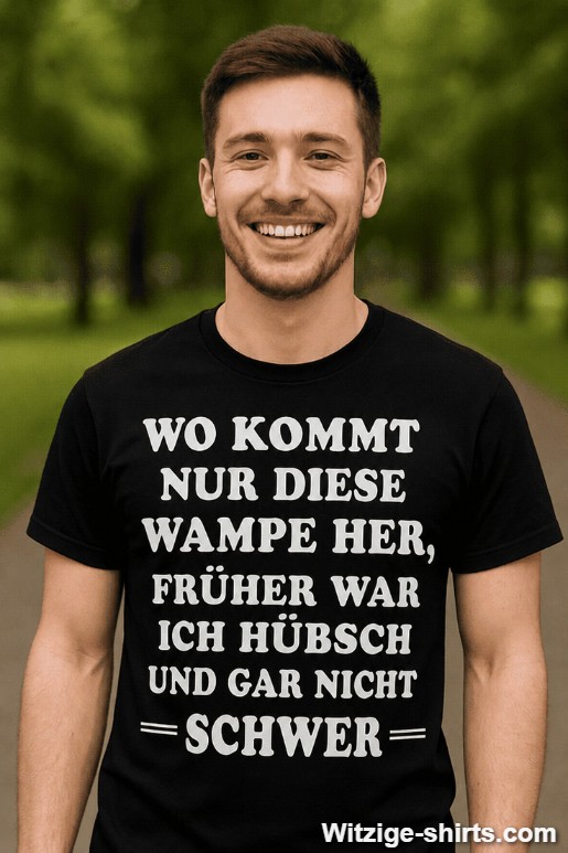 Lustiges T-Shirt Woher kommt diese Wampe