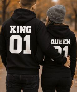 Pärchen-Hoodies King Queen 01