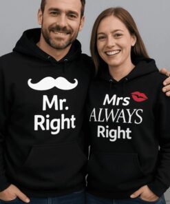 Pärchen-Hoodies Mr Right Mrs Always Right