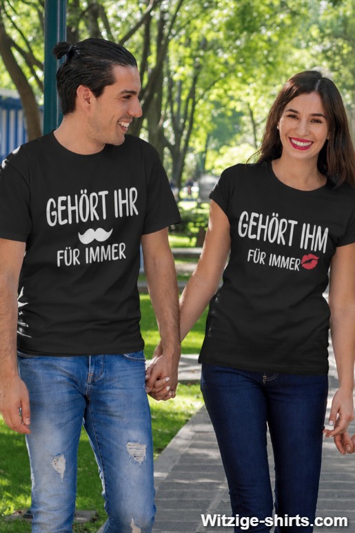 Pärchen-T-Shirts gehört ihr und ihm für immer
