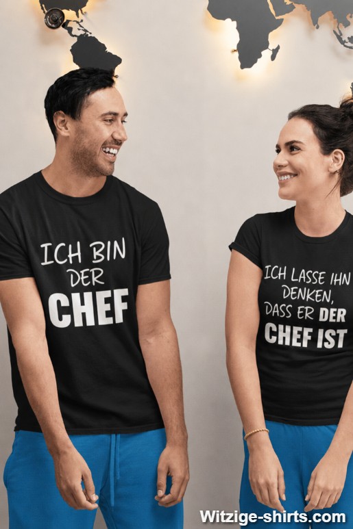 Pärchen-T-Shirts Ich bin der Chef