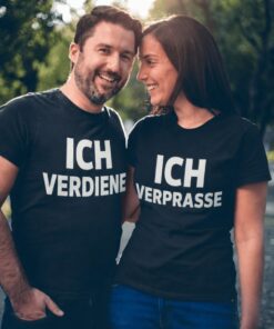 Pärchen-T-Shirts Ich verdiene ich verprasse