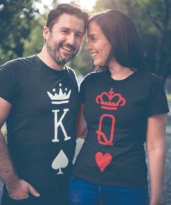 Pärchen-T-Shirts King Queen Karten