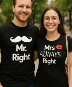 Pärchen-T-Shirts Mr Right Mrs Always Right
