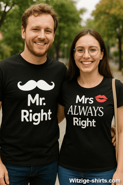 Pärchen-T-Shirts Mr Right Mrs Always Right