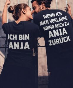 Pärchen-T-Shirts wenn ich verloren gehe mit beliebigem Namen