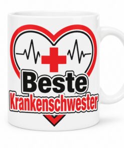 Tasse "Beste Krankenschwester" - Geschenk fuer Pflegeheldin